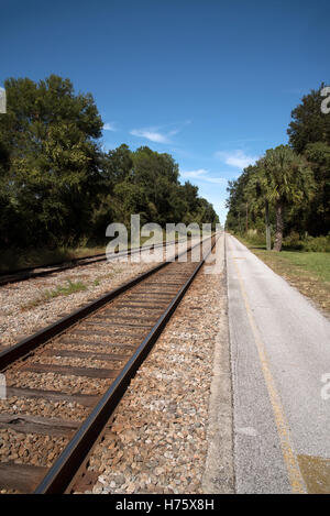 DeLand Florida USA Bahngleis in Deland Station Florida USA Stockfoto