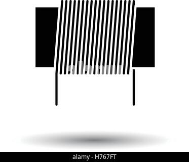 Induktivität Spule Symbol. Weißen Hintergrund mit Schatten Design. Vektor-Illustration. Stock Vektor