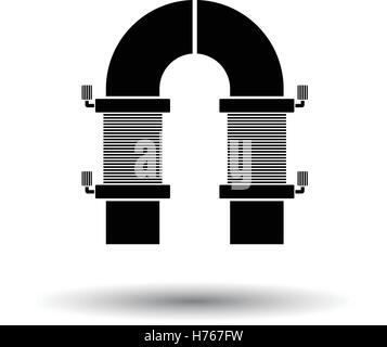 Elektro Magnet-Symbol. Weißen Hintergrund mit Schatten Design. Vektor-Illustration. Stock Vektor