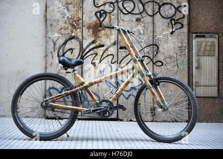 Bambus-Fahrrad in Buenoa Aires, Argentinien Stockfoto