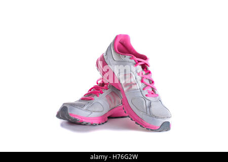 Lady - Damen Running-Schuhe - Sneakers - Trainer, in grau und rosa Stockfoto