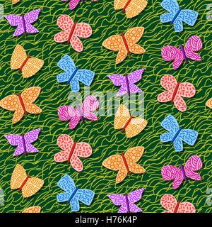 sich wiederholende Musterdesign mit Schmetterlingen Stock Vektor