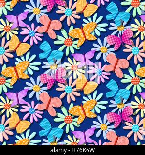 sich wiederholende Musterdesign mit Schmetterlingen Stock Vektor