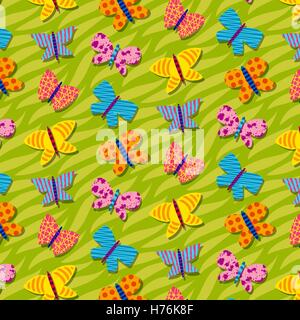 sich wiederholende Musterdesign mit Schmetterlingen Stock Vektor
