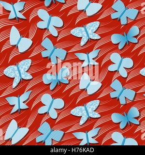 sich wiederholende Musterdesign mit Schmetterlingen Stock Vektor