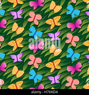 sich wiederholende Musterdesign mit Schmetterlingen Stock Vektor