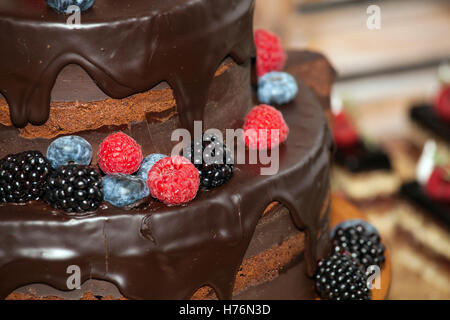 Schokolade Kuchen Nahaufnahme Stockfoto
