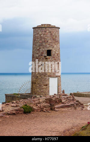 Leuchtturm in Halbinsel Cap Frehel, Cotes-dArmor, Nord-Bretagne, Frankreich Stockfoto