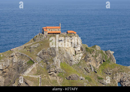 Kirche von San Juan de Gastelugatxe in Bermeo. Stockfoto