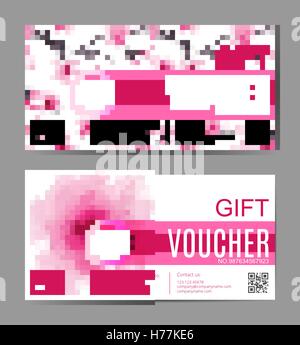 Reihe von Geschenk-Gutscheine, Vektor Schönheit Aquarell rosa Sakura Hintergrund. VIP-Hintergrund mit Blumen für Limousine, Galerie, Spa. Stock Vektor