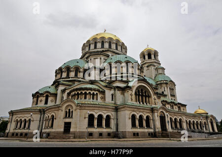 Alexander-Newski-Kathedrale, Sofia, Bulgarien. Seitenansicht Stockfoto