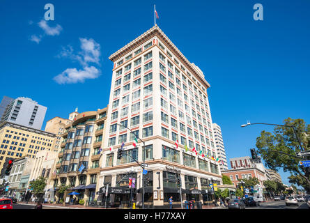 Innenstadt von Gebäuden, Gaslamp Quarter, Fifth Avenue, San Diego, Kalifornien, USA. Stockfoto