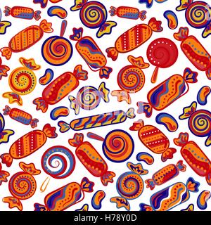 Leckere bunte Süße Lutscher Candy cane Musterdesign. Vektor-Illustration. Urlaub Hintergrund Stock Vektor