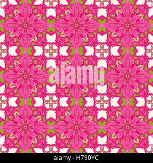 Vektor abstrakte nahtlose Patchwork Hintergrund von dunklen grau blau-weiße Ornamente, geometrische marokkanischen Muster, stilisierte Blumen und Blätter Stock Vektor