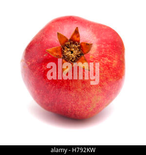 Granatapfel-Frucht isoliert auf weißem Hintergrund Stockfoto