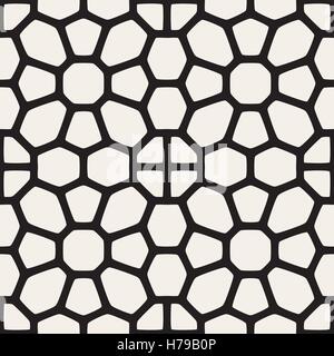 Nahtlose schwarz-weiß Vektor gerundet Lochmuster. Abstrakten geometrischen Hintergrunddesign Stock Vektor