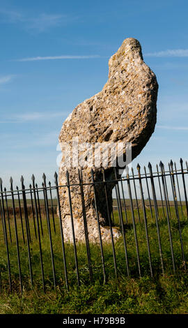 King Stone, die Rollright Stones, Warwickshire/Oxfordshire Grenze, England, Vereinigtes Königreich Stockfoto