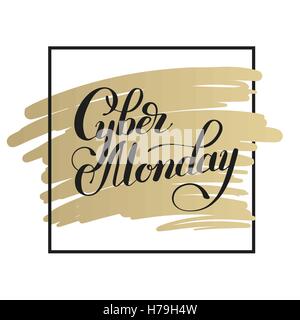 Cyber Montag Werbebanner Inschrift Compositio Schriftzug Stock Vektor