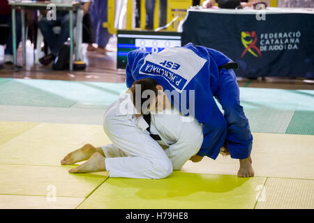 Konkurrenten im katalanischen Senior Judo-Meisterschaften in Barcelona, 29. Oktober 2016, Barcelona Spanien Stockfoto