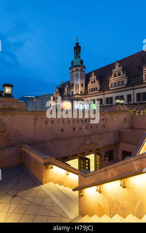 S-Bahnhof Markt und altes Rathaus (Altes Rathaus), Leipzig, Sachsen, Deutschland Stockfoto