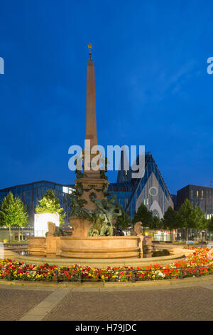 Augustusplatz und Leipzig University at Dawn, Leipzig, Sachsen, Deutschland Stockfoto