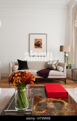 Sitzecke Wohnzimmer Möbel weiße Farbe Stockfoto