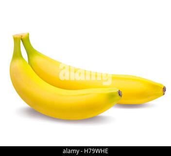 Bananen auf dem weißen Hintergrund isoliert Stockfoto