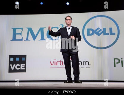 Michael Dell, Gründer und CEO von Dell Inc., spricht auf der Dell World 2015 Technology Conference in Austin, Texas. Stockfoto