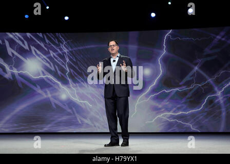 Michael Dell, Gründer und CEO von Dell Inc., spricht auf der Dell World 2015 Technology Conference in Austin, Texas. Stockfoto