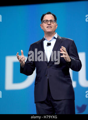 Michael Dell, Gründer und CEO von Dell Inc., spricht auf der Dell World 2015 Technology Conference in Austin, Texas. Stockfoto