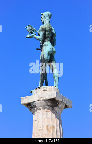 Das Pobednik (Victor)-Denkmal im Jahre 1928 von Ivan Mestrovic auf der Kalemegdan-Festung in Belgrad, Serbien Stockfoto