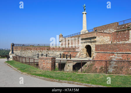 Das Pobednik (Victor)-Denkmal im Jahre 1928 von Ivan Mestrovic auf der Kalemegdan-Festung in Belgrad, Serbien Stockfoto