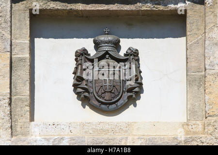 Das Wappen von Serbien auf die innere Stambol-Tor auf der Kalemegdan-Festung in Belgrad, Serbien Stockfoto