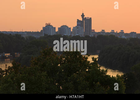 Panoramablick von Belgrad aus Festung Kalemegdan in Belgrad, Serbien Stockfoto