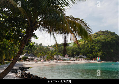 Einsamen Strandresort auf karibischen Insel St. Lucia Stockfoto