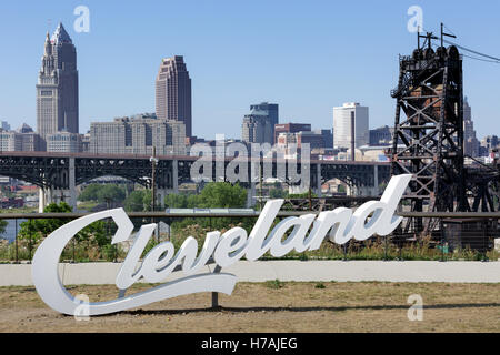 Skyline von Cleveland, Ohio, USA. Stockfoto