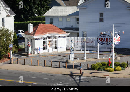 H. P. Sears Oil Co. Service Station Museum, Rom, New York, USA. Stockfoto