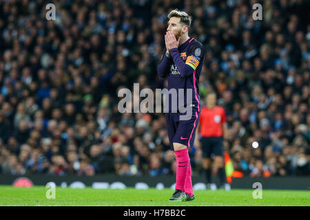 Lionel Messi (Barcelona), 1. November 2016 - Fußball / Fußball: Lionel Messi von Barcelona während der Gruppenphase der UEFA Champions League-Partie zwischen Manchester City und Barcelona im Etihad Stadium in Manchester, England. (Foto: AFLO) Stockfoto