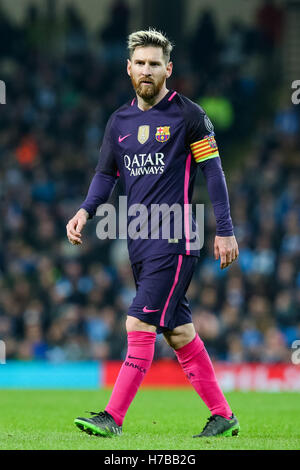 Lionel Messi (Barcelona), 1. November 2016 - Fußball / Fußball: Lionel Messi von Barcelona während der Gruppenphase der UEFA Champions League-Partie zwischen Manchester City und Barcelona im Etihad Stadium in Manchester, England. (Foto: AFLO) Stockfoto