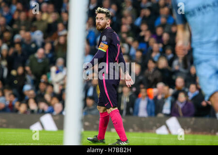 Lionel Messi (Barcelona), 1. November 2016 - Fußball / Fußball: Lionel Messi von Barcelona während der Gruppenphase der UEFA Champions League-Partie zwischen Manchester City und Barcelona im Etihad Stadium in Manchester, England. (Foto: AFLO) Stockfoto