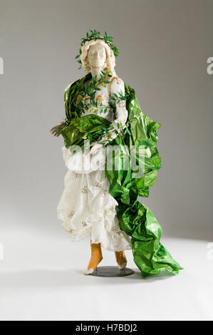 Mannequin in Papier Kleid Kostüm historische Replik Papier Kleid von Isabelle de Borchgrave Stockfoto