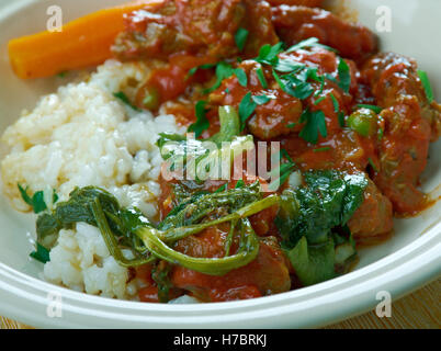 Rabo Encendido - kubanischen Stil Ochsenschwanz-Eintopf. Kubanisch-amerikanischen Gericht Stockfoto