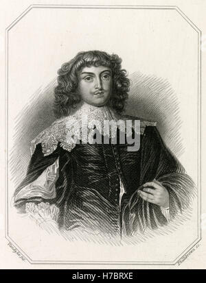 Antike c1840 Gravur, George Digby, 2. Earl of Bristol. George Digby, 2. Earl of Bristol (1612-1677) war ein englischer Politiker im House Of Commons von 1640 bis 1641 saß als er in das House Of Lords angehoben wurde. Er unterstützte die royalistische Sache in den englischen Bürgerkrieg Quelle: ORIGINAL Gravur. Stockfoto