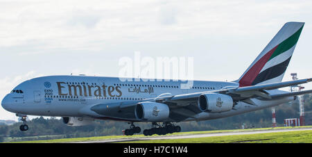 Emirates A380 Stockfoto