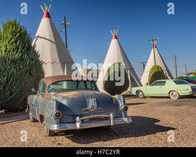 Wigwam-Hotel auf der Route 66 in Holbrook Arizona, USA Stockfoto