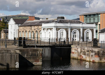 Clarendon Dock in Belfast Hafen, Belfast, Nordirland. Stockfoto