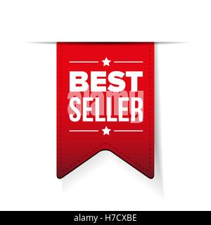 Besten Verkäufer Red Ribbon Vektor Stock Vektor