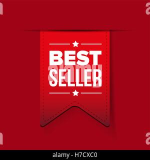 Besten Verkäufer Red Ribbon Vektor Stock Vektor