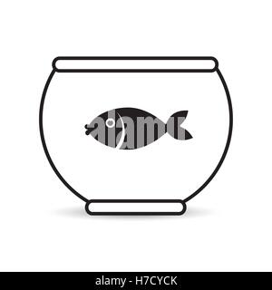 Fisch in Schüssel-Icon-Design Vektor Illustration Eps 10 Stock Vektor