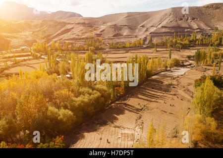 Leh-Dorf-Landschaft im nördlichen Indien Stockfoto